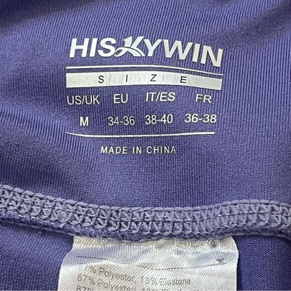 Amazon Hiskywin Full Length Wide Leg Leggings Purple Lilac Medium - Picture 5 of 7